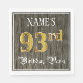 93e verjaardag — Faux Gold & Faux Wood Ziet er uit Servet (Voorkant)