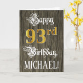 93e verjaardag: Faux Gold look + Faux-houtpatroon Kaart (Gele Bloem)