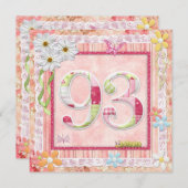 93e verjaardag feest scrapbooking stijl kaart (Voorkant / Achterkant)