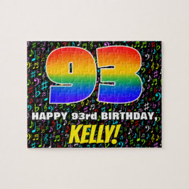 93e verjaardag — Fun, Colorful Music Symbols & "93 Legpuzzel