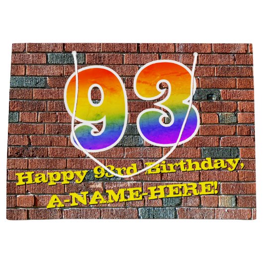 93e verjaardag: Fun, door graffiti geïnspireerde r Groot Cadeauzakje (Voorkant)