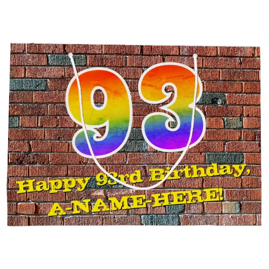 93e verjaardag: Fun, door graffiti geïnspireerde r Groot Cadeauzakje (Achterkant)