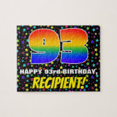 93e verjaardag — Fun, kleurrijk Star Field Pattern Legpuzzel (Horizontaal)