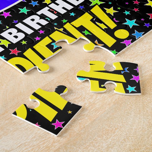 93e verjaardag — Fun, kleurrijk Star Field Pattern Legpuzzel (Zijkant)