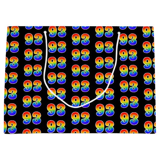 93e verjaardag: Fun Rainbow Event Number 93 Patter Groot Cadeauzakje (Voorkant)