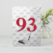 93e verjaardag golf thema feest kaart (Staand voorkant)