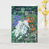 93e Verjaardag Kaart voor Groot - Grootmoeder - Tu (Gele Bloem)