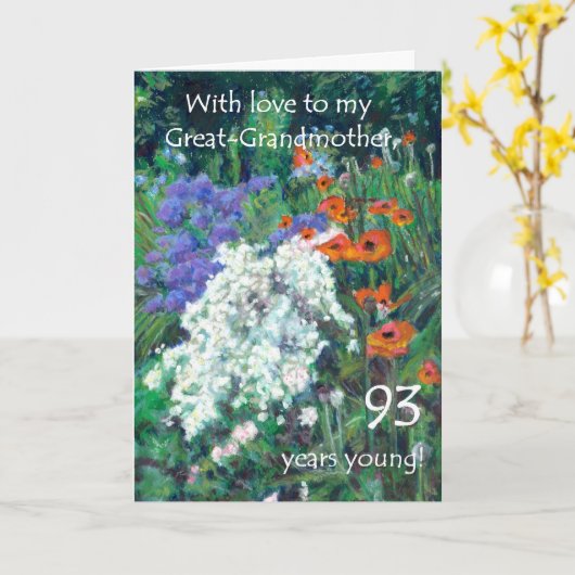 93e Verjaardag Kaart voor Groot - Grootmoeder - Tu (Gele Bloem)