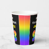 93e verjaardag: kleurrijke regenboog # 93, aangepa papieren bekers (Rechts)