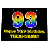 93e verjaardag ~ Leuk, Kleurrijk, Levendig, Regenb Groot Cadeauzakje (Voorkant)