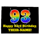 93e verjaardag ~ Leuk, Kleurrijk, Levendig, Regenb Groot Cadeauzakje (Achterkant)