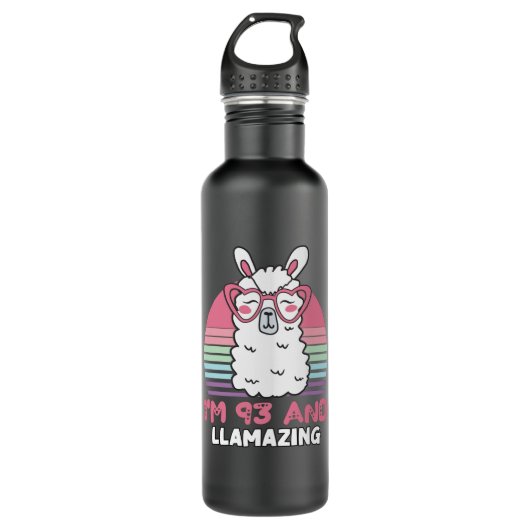 93e verjaardag Llamazing Llama 93 jaar oude dag Waterfles (Voorkant)