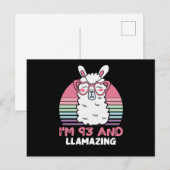 93e verjaardag Llamazing Llama 93 Jaar Verjaardag Briefkaart (Voorkant / Achterkant)
