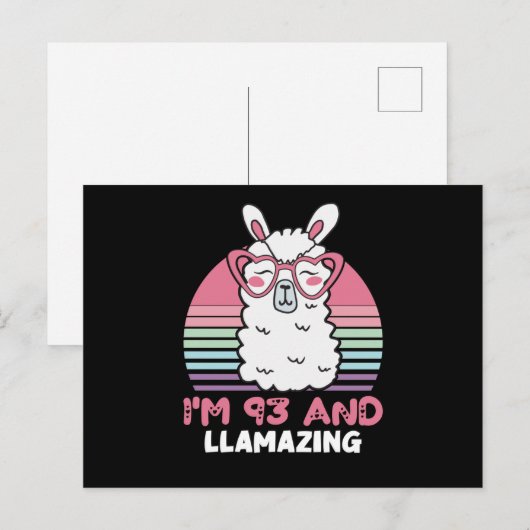 93e verjaardag Llamazing Llama 93 Jaar Verjaardag Briefkaart (Voorkant / Achterkant)
