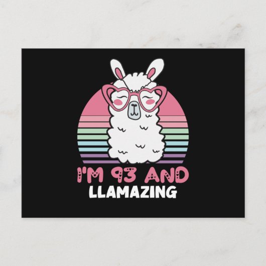 93e verjaardag Llamazing Llama 93 Jaar Verjaardag Briefkaart (Voorkant)