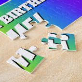 93e verjaardag - Meerkleurig regenboogpatroon "93" Legpuzzel (Zijkant)