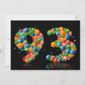 93e verjaardag, met bubbels en ballen kaart (Voorkant)