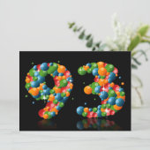 93e verjaardag, met bubbels en ballen kaart (Staand voorkant)