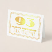 93e verjaardag; naam + Art Deco Geïnspireerd als " Folie Kaarten (Voorkant)