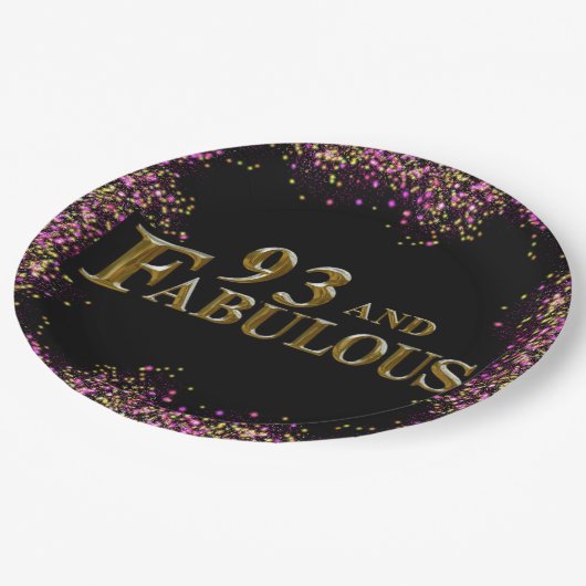 93e verjaardag papieren bordje (Gekanteld)