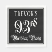93e verjaardag Partij — Fancy Manuscript + de Naam Servet (Voorkant)