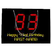 93e verjaardag: Red Digital Clock Style "93" + naa Groot Cadeauzakje (Achterkant)