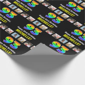 93e verjaardag: Regenboog "93"; Aangepaste foto's  Cadeaupapier (Hoek)