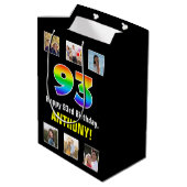 93e verjaardag: Regenboog "93", aangepaste foto's Medium Cadeauzakje (Achterkant Gekanteld)