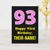 93e Verjaardag: Roze Strepen en Hartjes "93" + Naa Kaart (Gele Bloem)