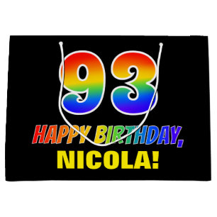 93e verjaardag: Vet, Vun, Eenvoudig, Regenboog 93 Groot Cadeauzakje