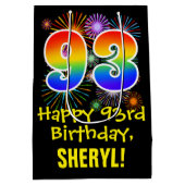 93e verjaardag: Vuurwapenpatroon van de vlinder +  Medium Cadeauzakje (Achterkant)