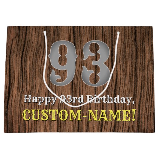 93e verjaardag: Westerne kijk op land, naam Groot Cadeauzakje (Voorkant)