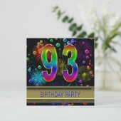 93e verjaardagsfeestje Uitnodiging met bubbels (Staand voorkant)