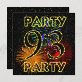 93e verjaardagsfeestuitnodiging met vuurwerk kaart (Voorkant / Achterkant)