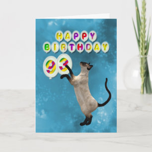 93e verjaardagskaart met Siamese katten Kaart