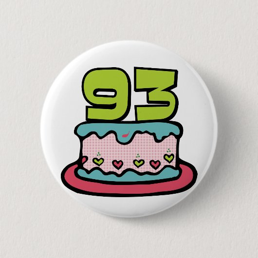 93e Verjaardagstaart Ronde Button 5,7 Cm (Voorkant)