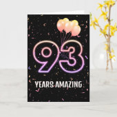 93e vogelballonnen en Confetti Kaart (Gele Bloem)