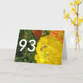 93rd Birthday Bright Flowers Kaart (Gele Bloem)