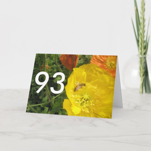 93rd Birthday Bright Flowers Kaart (Voorkant)