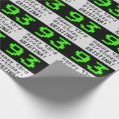 93rd Birthday - Nerdy / Geeky Style "93" en naam Cadeaupapier (Hoek)