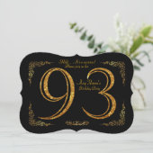 93rd, Birthday party 93rd, geweldige Gatsby, zwart Kaart (Staand voorkant)