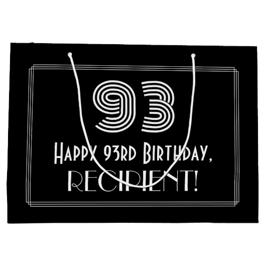 93ste verjaardag — Art Deco geïnspireerde look "93 Groot Cadeauzakje (Achterkant)