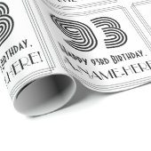 93ste verjaardag: Art Deco geïnspireerde stijl "93 Cadeaupapier (Rol Hoek)