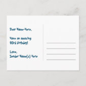 93ste verjaardag: Fun Hearts Pattern, Regenboog 93 Briefkaart (Achterkant)