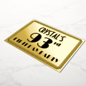 93ste verluardag Feest — Art Deco Uiterlijk “93” + Folie Uitnodiging (Gedraaid)