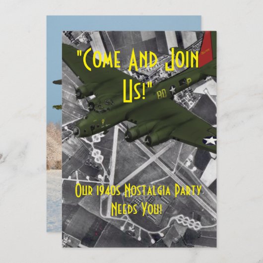 !940s Partij nodigt uit Kaart (Voorkant / Achterkant)