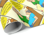 944 Neem twee cartoon voor veiligheidsspelden Cadeaupapier (Rol Hoek)