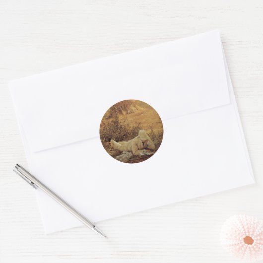 94 graden in de Shade, Sir Lawrence Alma Tadema Ronde Sticker (Envelop)