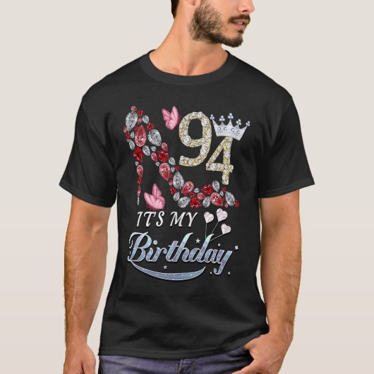 94 jaar oud Het is mijn 94e verjaardag Diamond Sho T-shirt (Voorkant)