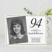 94e Aangepaste foto wit en goud Kaart (Staand voorkant)
